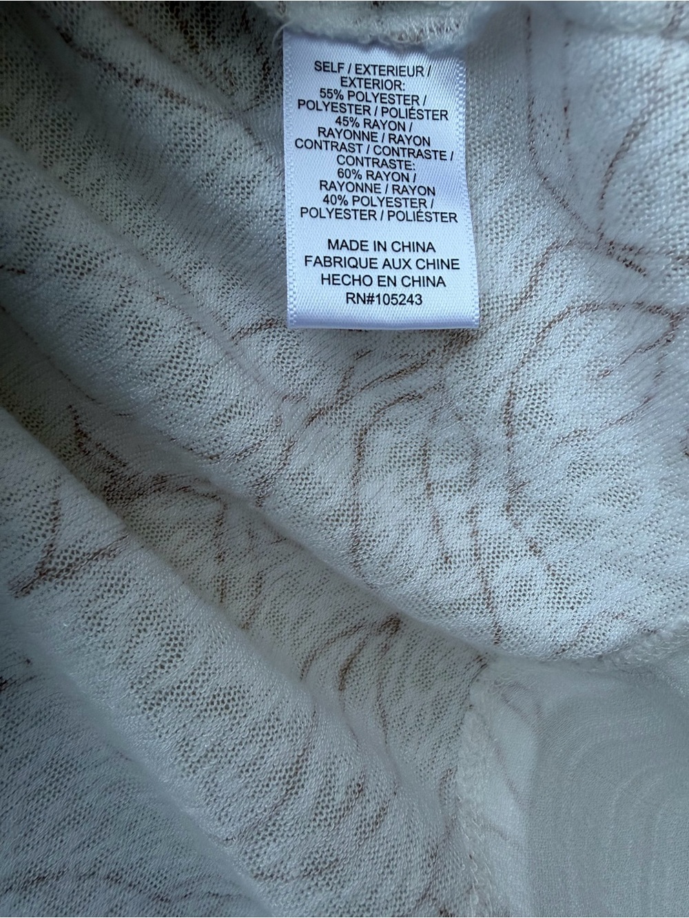 bobeau White Floral Layered Tank with Tan Outline- large EUC Cottagecore - Picture 5 of 6